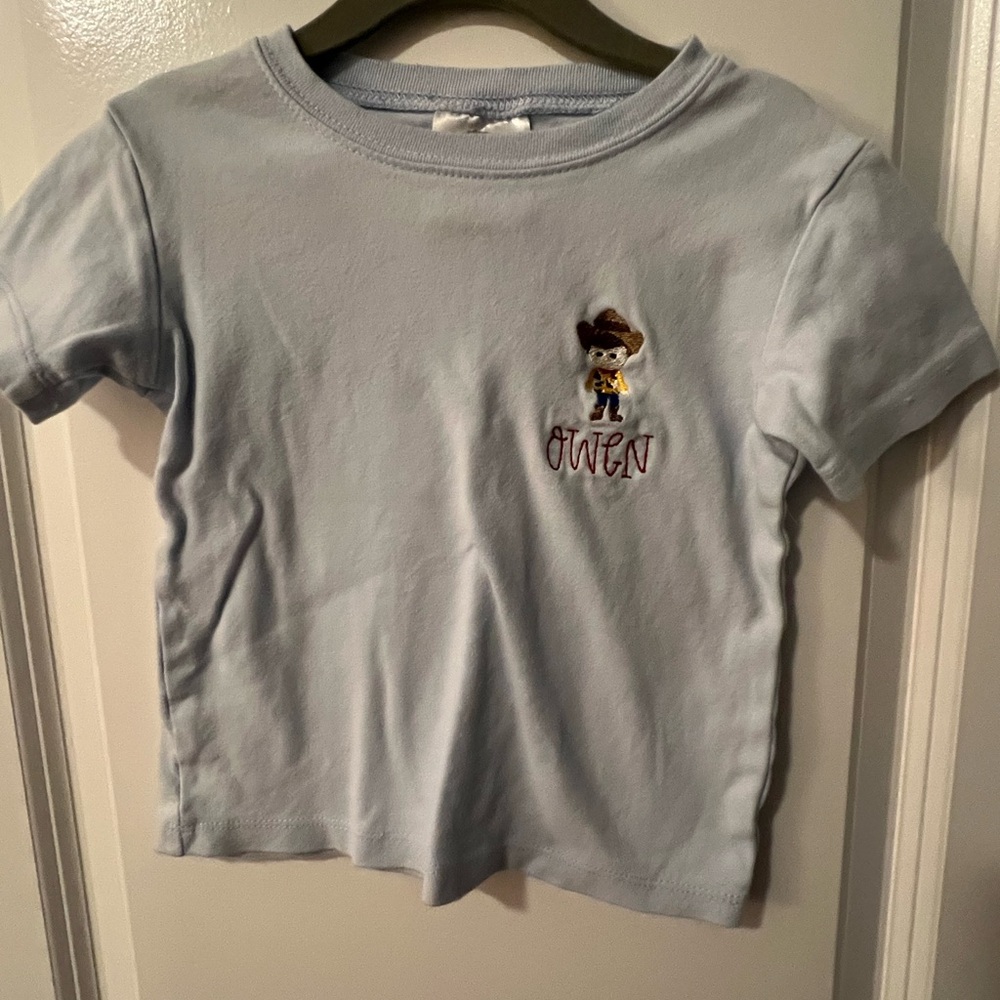 Owen Monogrammed Toy Story Blue T-Shirt 2T